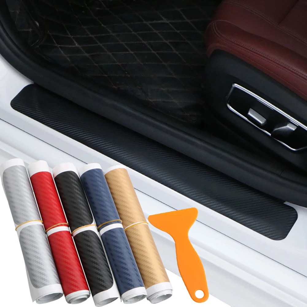 

Universal Car Door Edge Protector Door Sill Plate Guard Anti-Scratch Carbon Fiber Front Rear Door Protective Strip Accessories