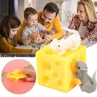 Игрушка мышь и сыр, Ленивец, прятки, игрушка для снятия стресса, сжимаемые фигурки и сыр