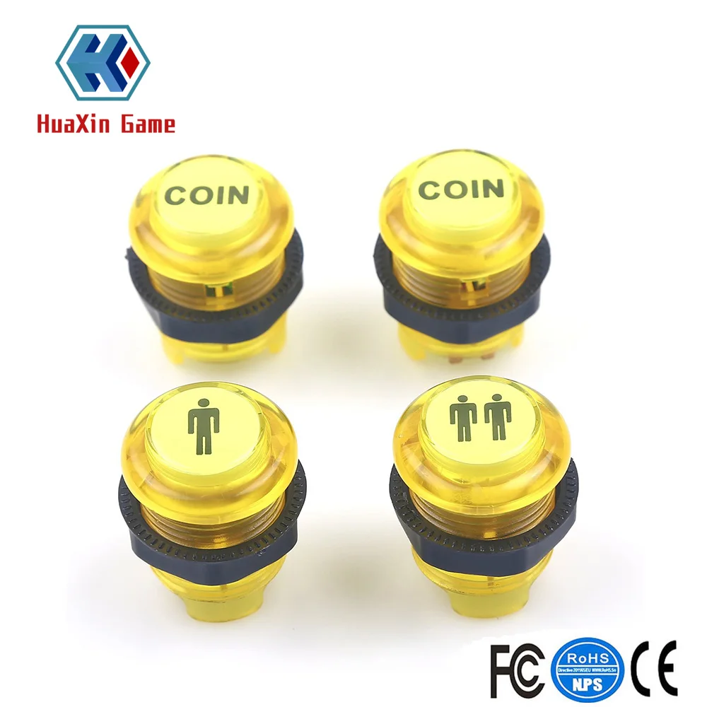 4 шт./лот 5 в светодиодная кнопочная Кнопка с подсветкой 1 P/2 P кнопки запуска плеера