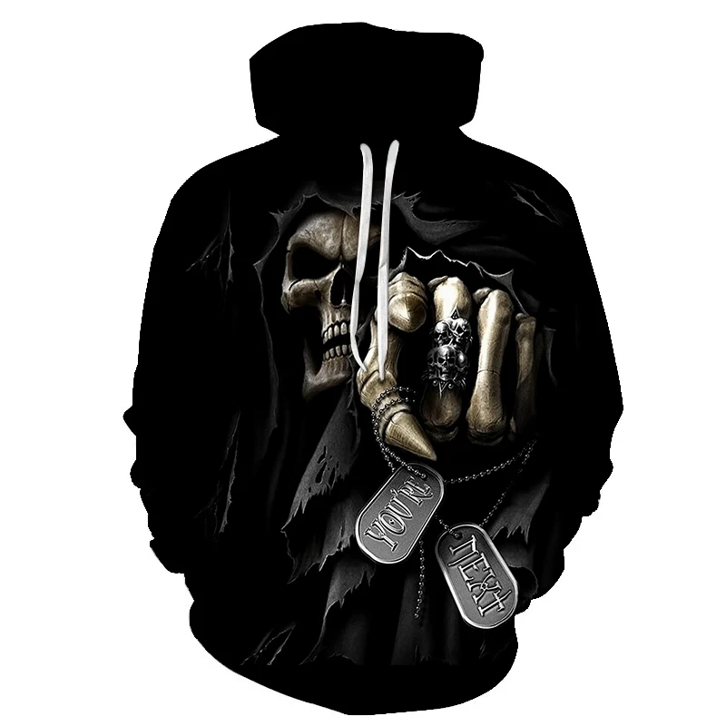2019 последняя модель 3D печать Толстовка с черепом Мужская Унисекс модная