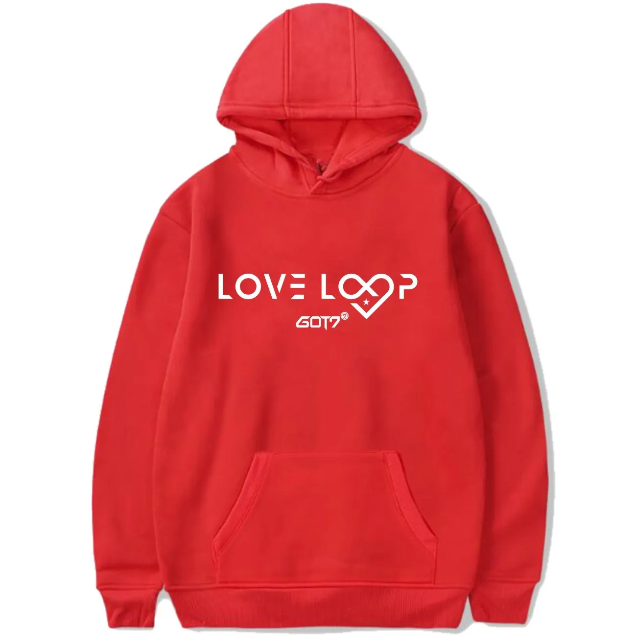 Фото Новое поступление, новинка, толстовка got7 с капюшоном и надписью альбома Love loop, новинка, пуловер с принтом K-POP jackson, толстовка с капюшоном в сти... №4