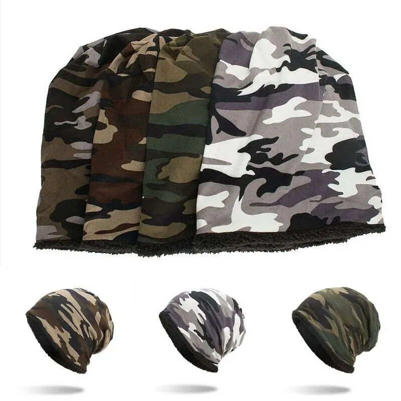 

Beanie Hat Sports Ski Cap Fleece Lined Slouchy Warm Winter Camouflage Women/Men