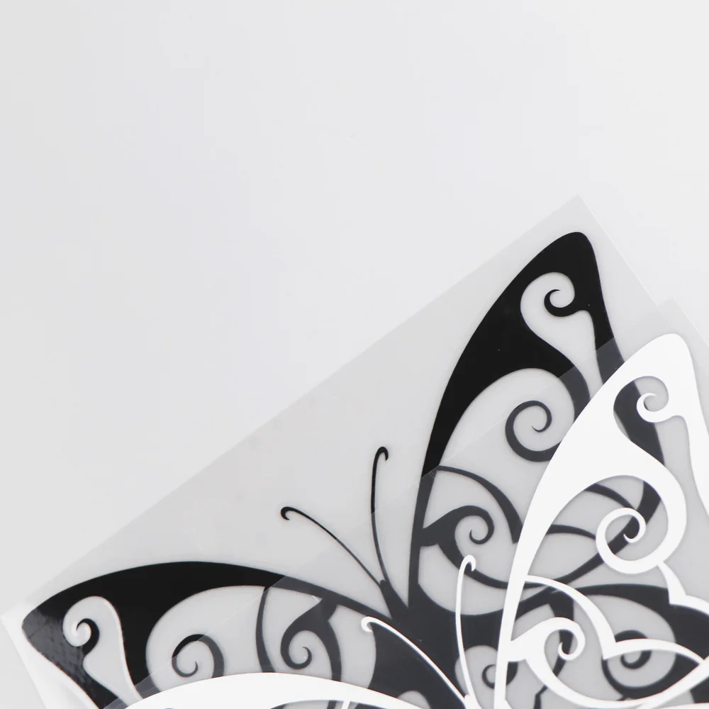 

YOJA 16.913.2CM Beautiful Butterfly Cartoon Animals Vinyl Car Stickers Decal Pattren Black/Silve0r 19C-0154