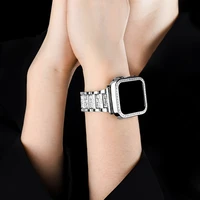 band case metal strap for apple watch series 6 strap 40mm 44mm diamond ring 38mm 42mm stainless steel bracelet iwatch 6se431