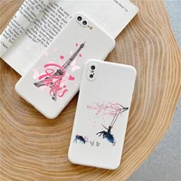 eiffel tower fashion girl travel phone case candy color for iphone 6 7 8 11 12 13 s mini pro x xs xr max plus