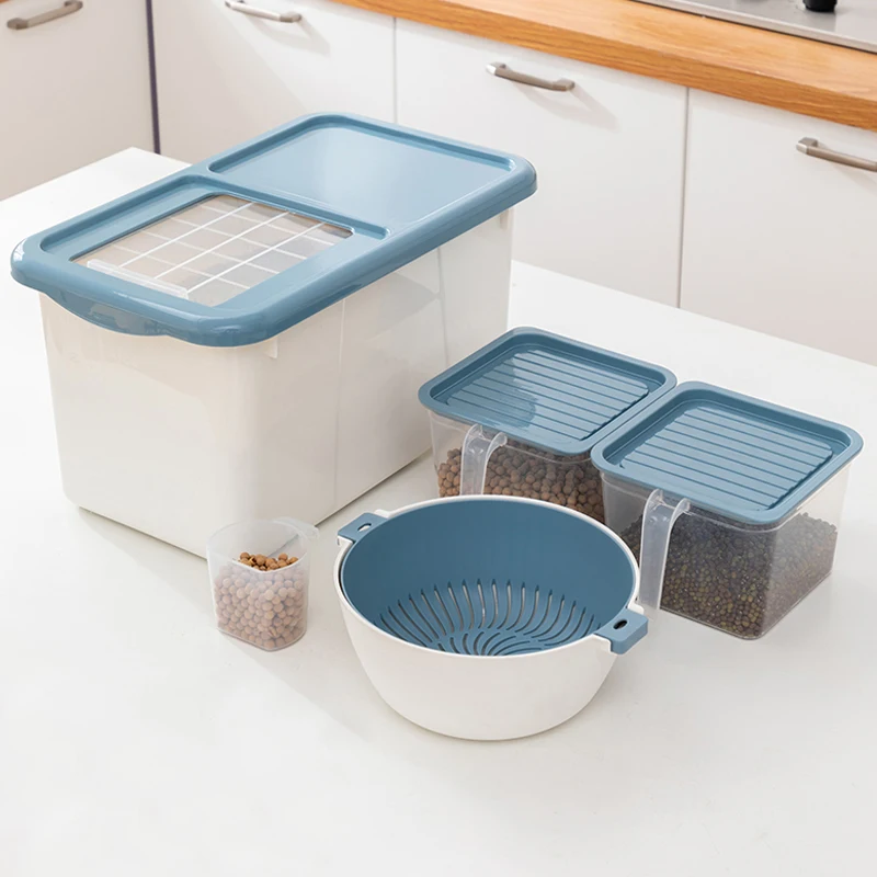 

Rice Bucket Household Rice Bin Insect-Proof Moisture-Proof Sealed Rice Bucket Rice and Flour Storage Box 20 Jin Thickened Rice