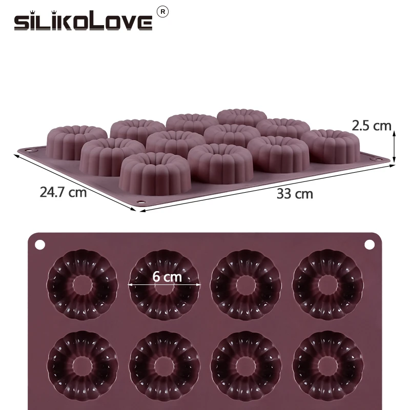 SILIKOLOVE формы для выпечки 12 ячеек Пончик силиконовая форма печенья безопасная