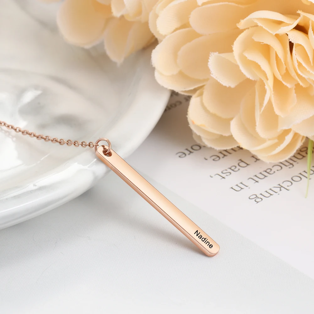 Персонализированное Y образное ожерелье с вертикальным стержнем женское колье