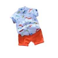 new summer baby boys clothing children fashion cartoon pattern shirt shorts 2pcsset toddler casual clothes suit kids tracksuits