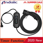 Регулируемый портативный зарядный кабель для электромобиля, с таймером