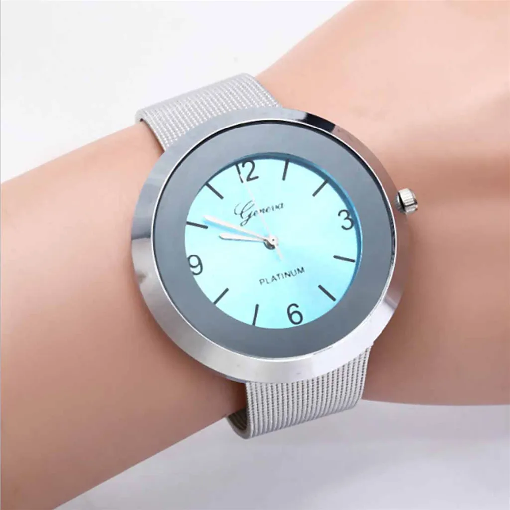 Часы наручные женские с браслетом из нержавеющей стали модные простые