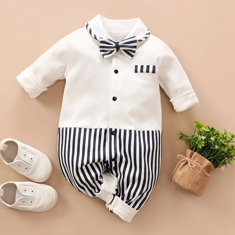 

Spring Autumn Baby Boy Gentleman Suit 0-24M Infant Romper Toddler Newborn Outfits Baby Boys Clothes