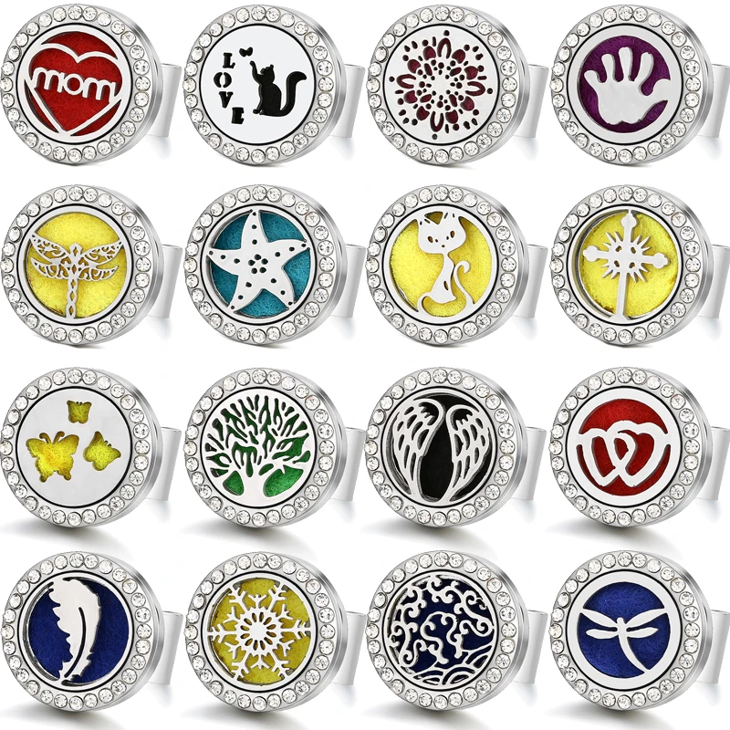 Tree Of Llife Magnetic Essential Oil Diffuser Open Rings 316L Stainless Steel Aromatherapy free with 10pads | Украшения и