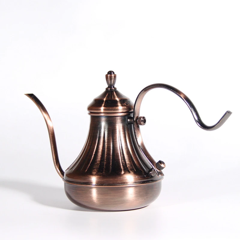 

450 мл/600 мл стиль корта из нержавеющей стали с длинным ртом и ручкой ручной Пробивной горшок кофейные горшки с крышкой капельная гусиная шея ...