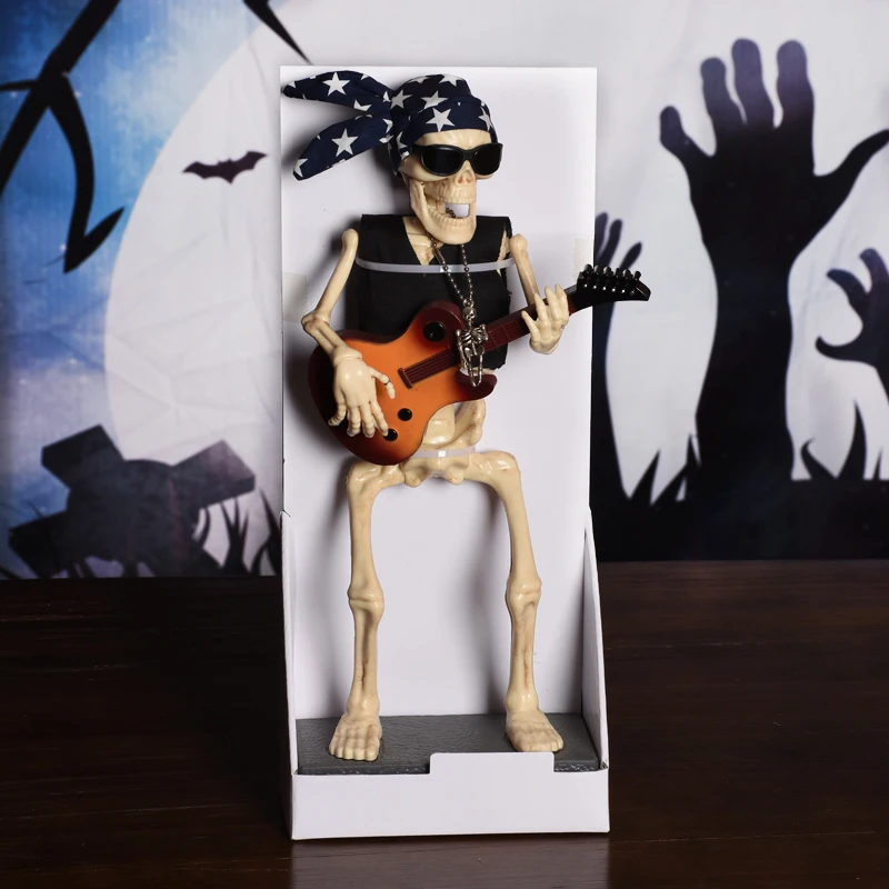 Декоративная электрическая игрушка на Хэллоуин "Звучащий ковбойский череп" для празднования фестиваля призраков на стол.