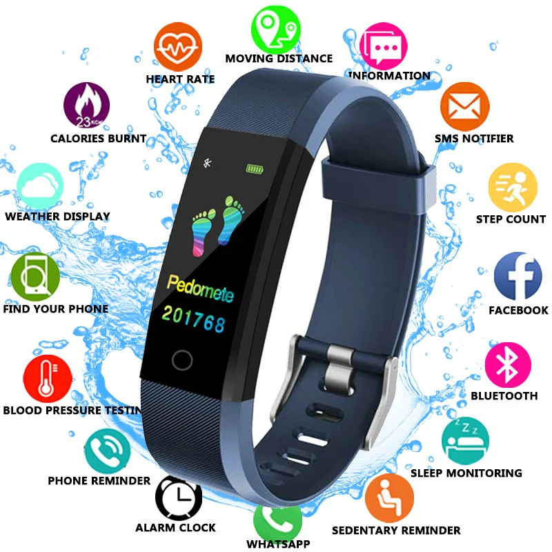2022 Smart Watch Men Health Monitor Frequenza Cardiaca/Pressione Sanguigna/Pedometro Bluetooth Braccialetto Sportivo Impermeabile