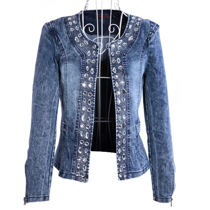Джинсовые куртки женские джинсовые 2019 куртка с пайетками уличная винтажная