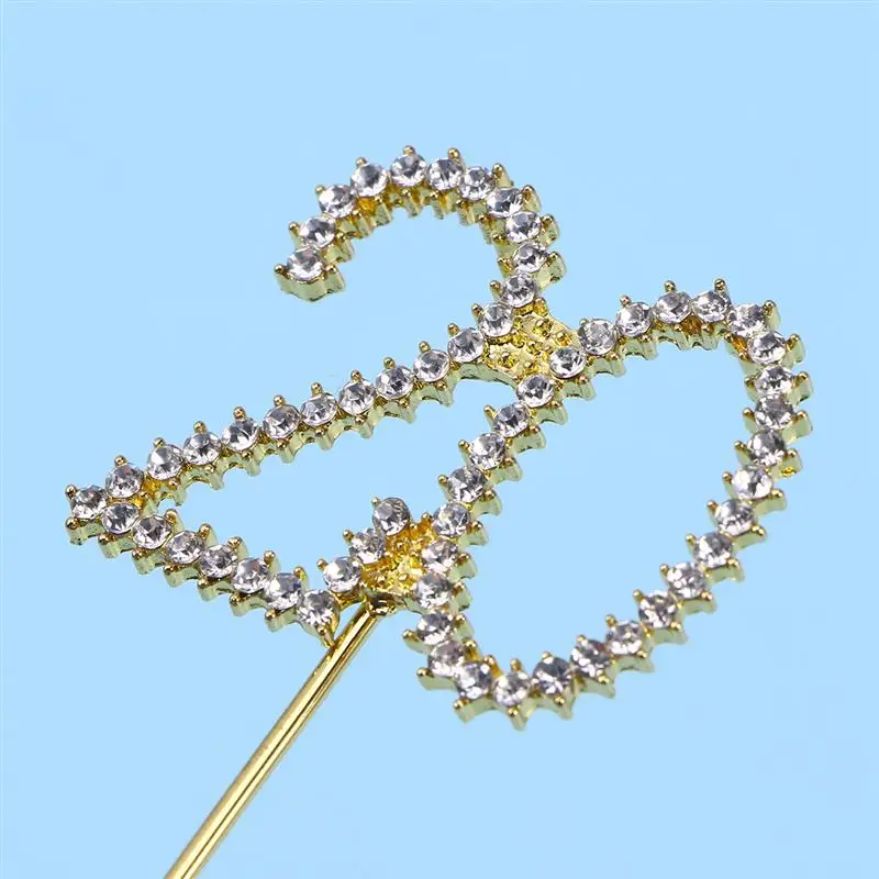 1 шт. Топпер для торта Хрустальный Блестящий сплав номер 20 день рождения 20-я