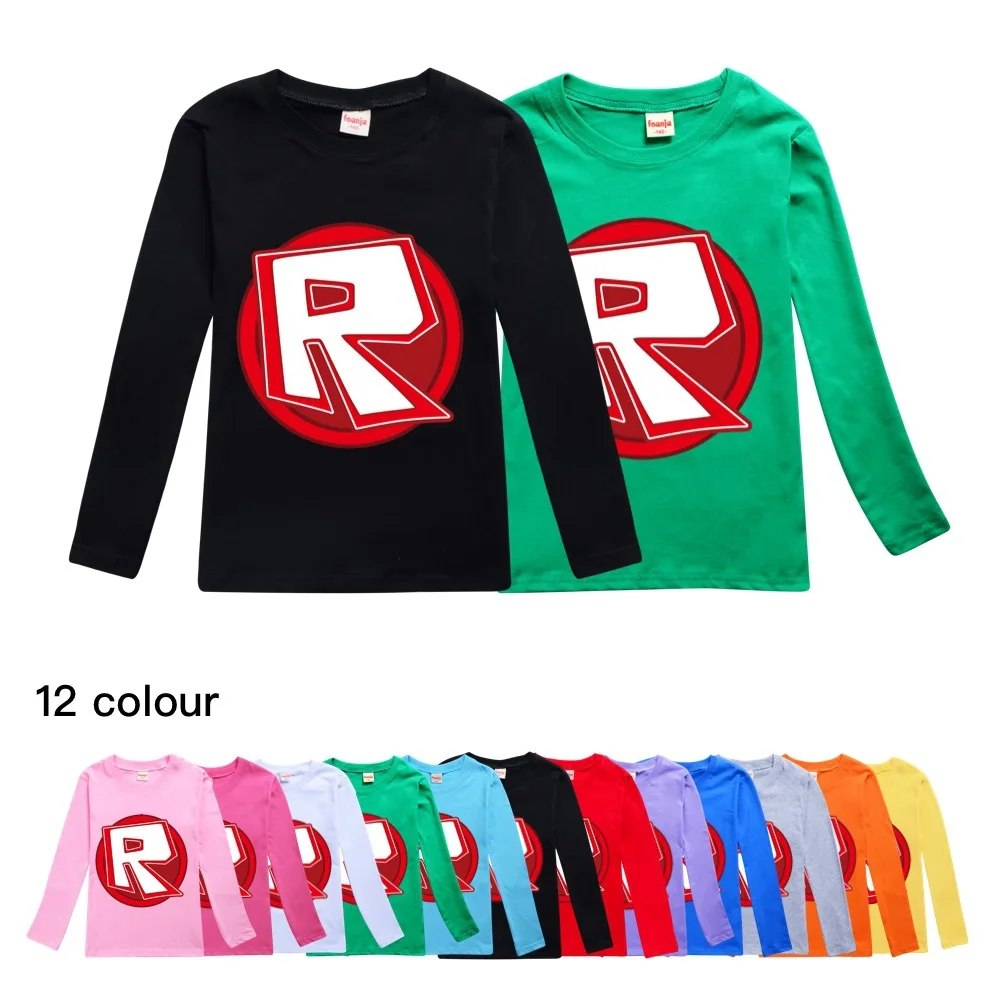 

New Cotton Kids Top Robloxes Long Sleeve T-Shirt for Boys and Girls boys girls graphic tee thanksgiving shirt girls