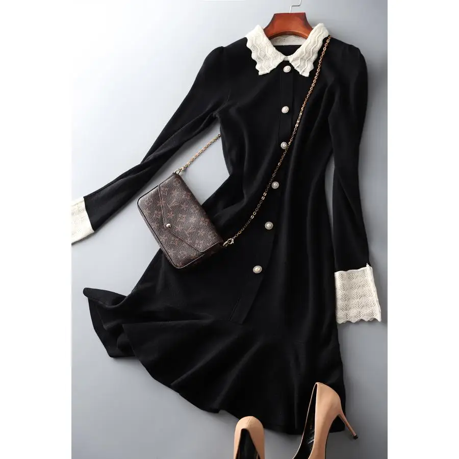 

Женская трикотажная юбка с оборками, украшенная жемчугом и пряжкой, новинка 2020