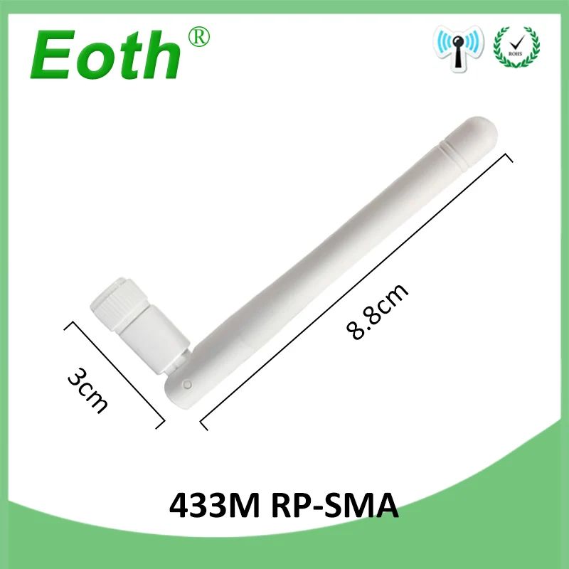 EOTH 5pcs 433mhz antenna 3dbi sma female lora antene pbx iot module lorawan signal receiver antena high gain