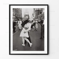 vintage art black and white photo unframe victory kiss poster new york canvas painting picture print home wall art decoration