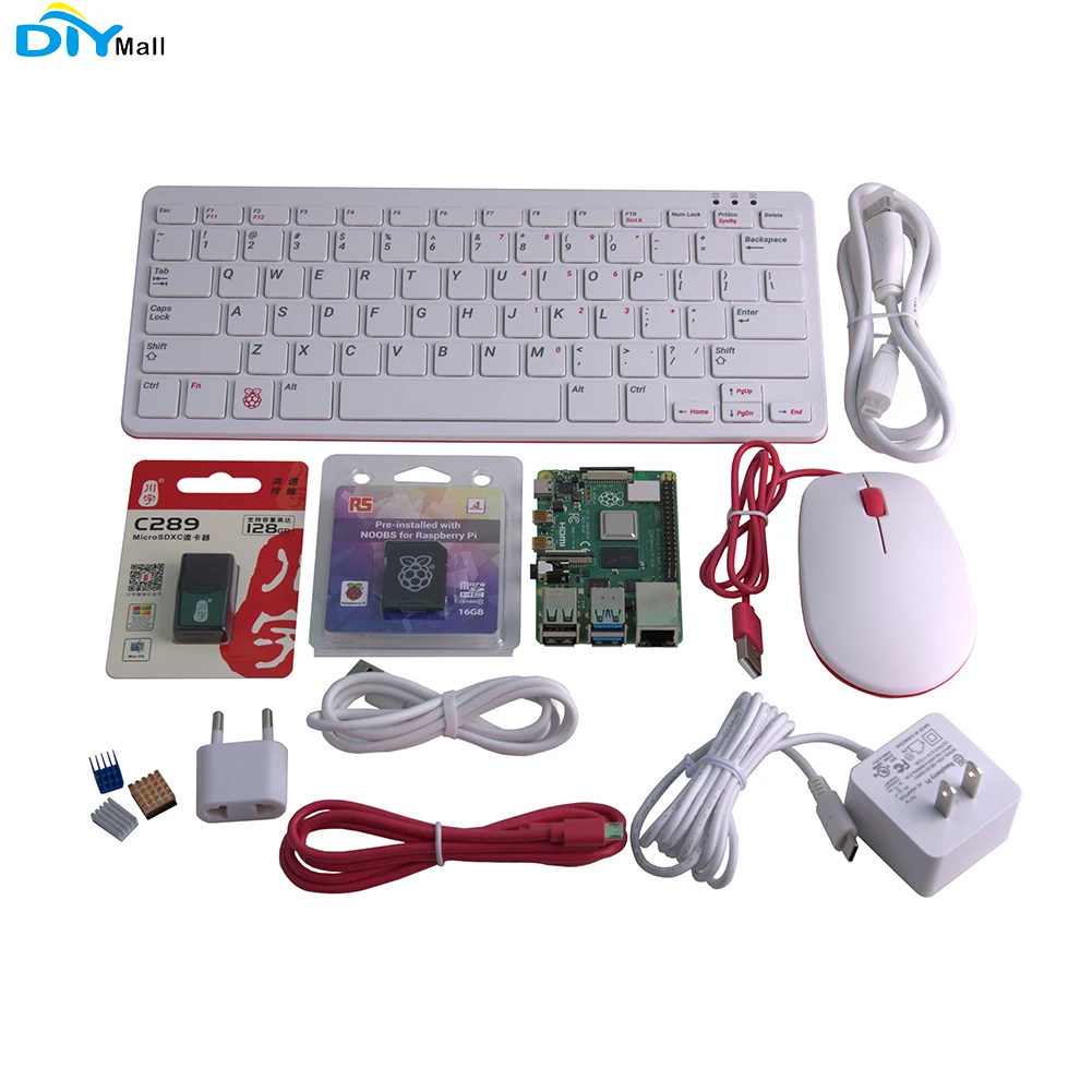 DIYmall Raspberry Pi 4 Model B 4GB Ram Kit 1 5 GHz 64 разрядная четырехъядерная мышь 16G SD карта в