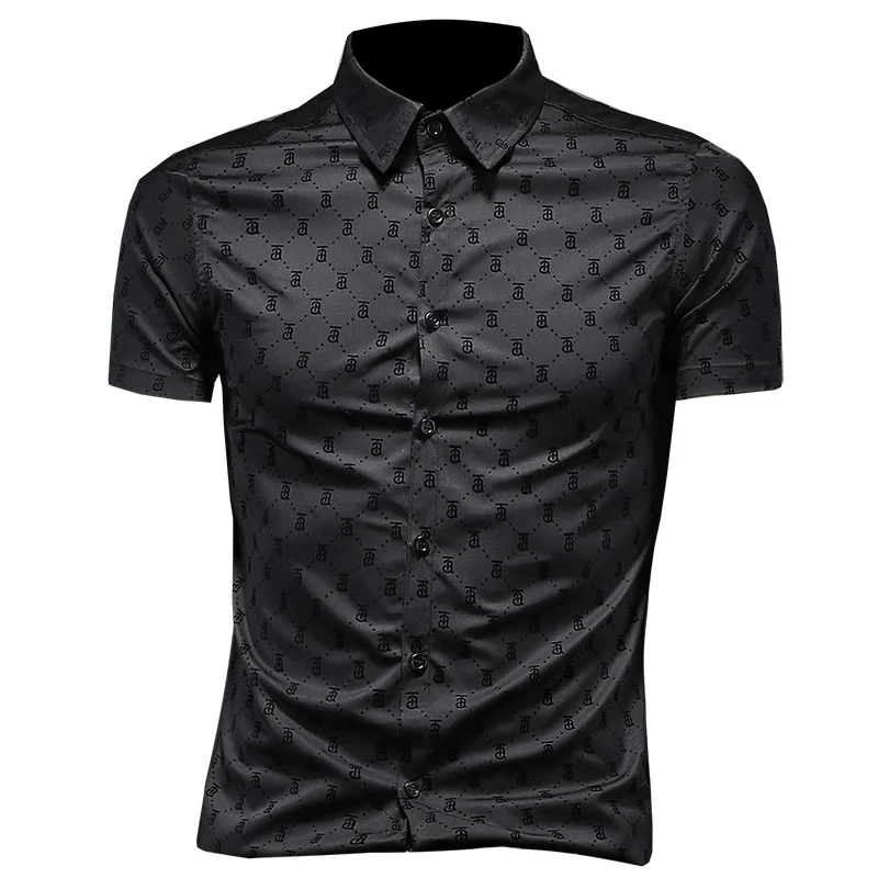 

Very Good Quality Men Shirts Great Designer Brand Classic Style Business Casual Short Sleeve Male Summer Clothing#2271