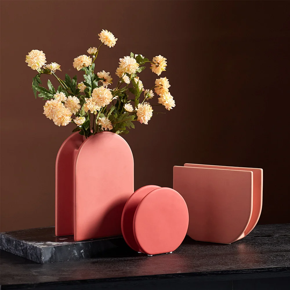 

Nordic Home Decoration Accessories Morandi Vase Ceramic Decor Plant Vase Creative Crafts Living Room Bedroom Decor Aesthetics