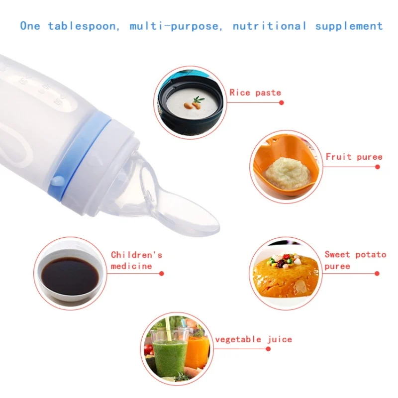 

Silicone Fresh Food Nipple Spoon Dual-purpose Baby Feeder Kids boy Girl Fruit Nipples Feeding Safe Infant Baby Soother Bottles