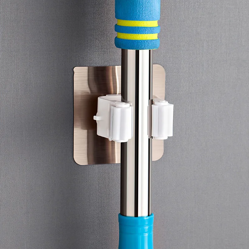 

1Pcs Wall Mounted Traceless Kitchen Bathroom Supplies Multi-Purpose Saving Space Waterproof Broom Hooks ABS/PVC