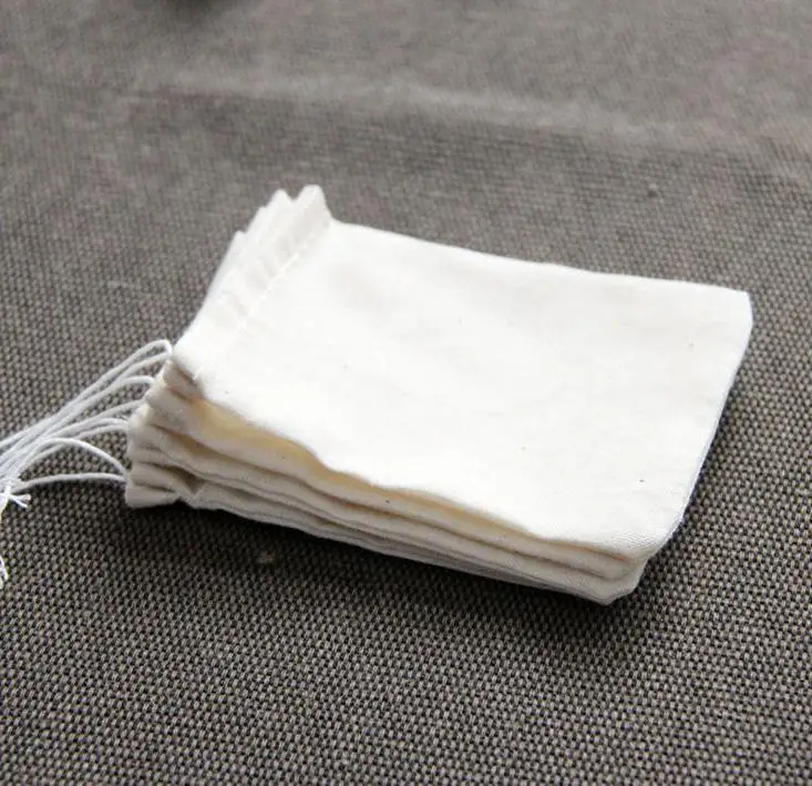 

1000pcs Pure Cotton Yarn Bag 80 x 100mm Tea Filter Bags Drawstring Strainer Repeated Use Cotton No Bleach Wholesale