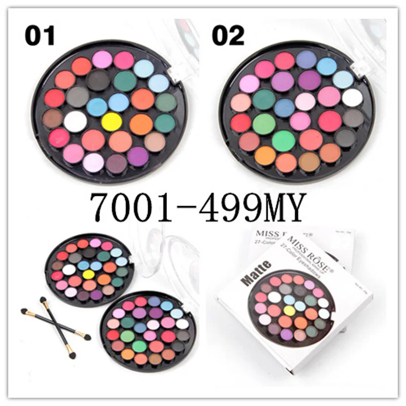 27 Colors Eyeshadow Pallete Eye Makeup Nude Matte Shimmer Glitter Powder Shadow Set Smoky Shadows with shadow brush |