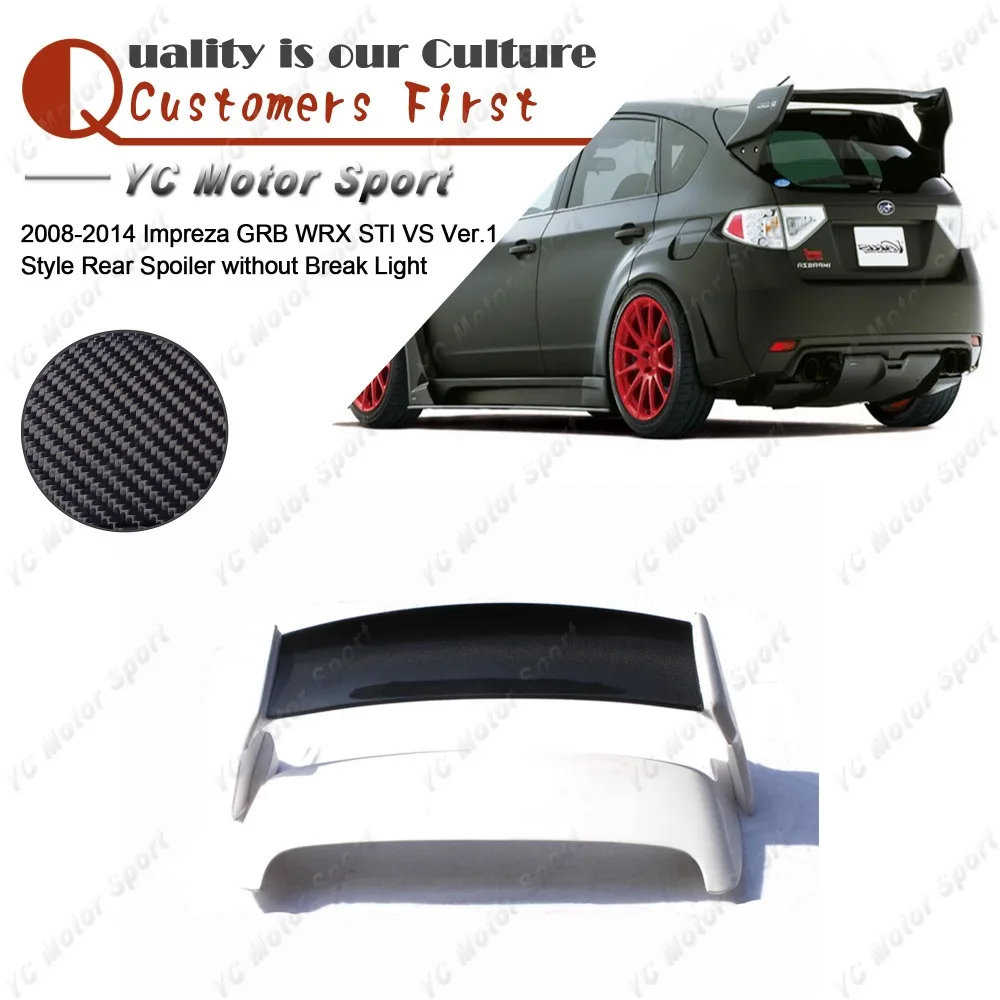 

ФАП задний спойлер из стекловолокна с лезвием CF подходит для 2008-2014 Impreza GRB WRX STI VS Стиль задний спойлер без брызсветильник