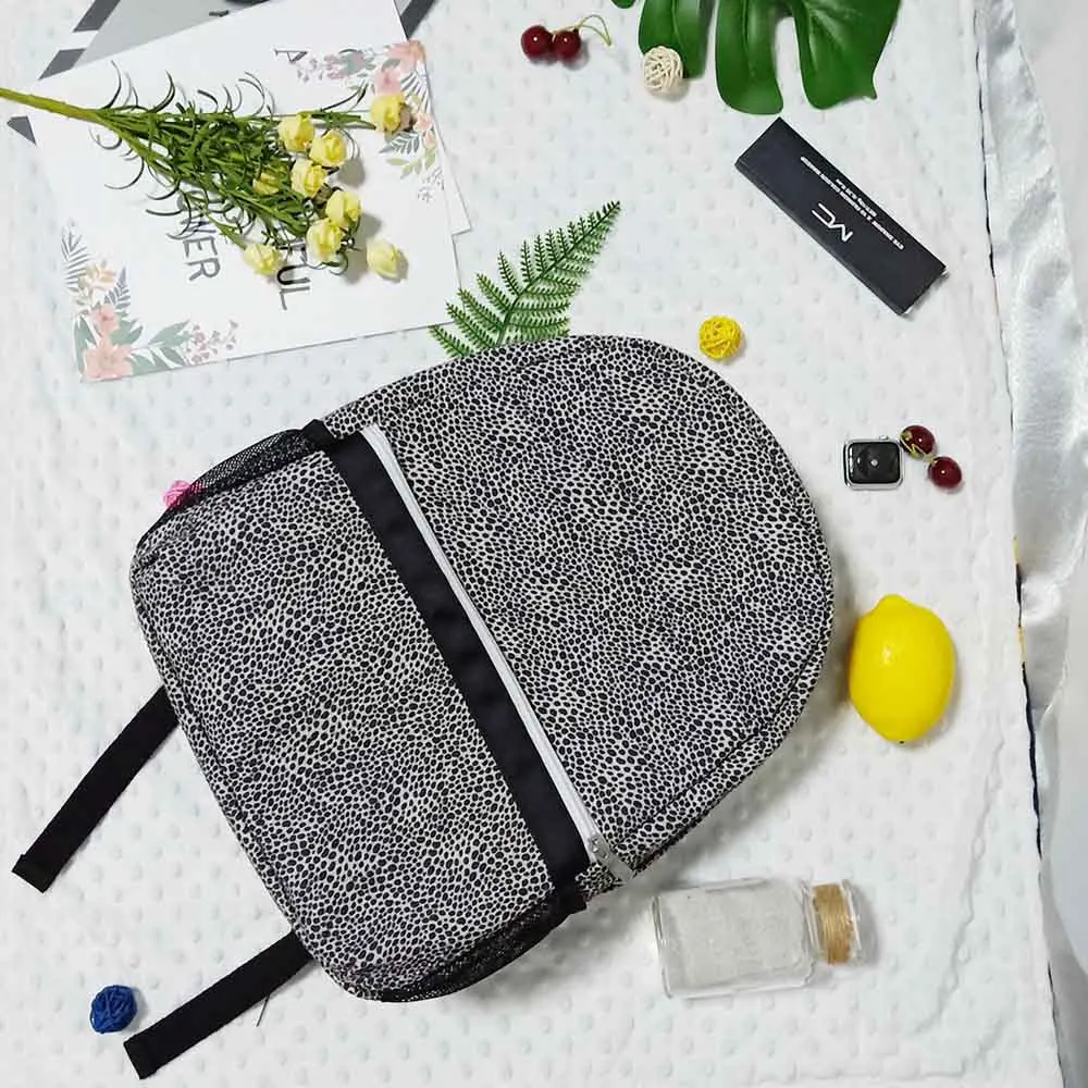 

Leopard Seersucker Backpack Zipper Cheetah School Day Bag Back to School Gift DOM106031