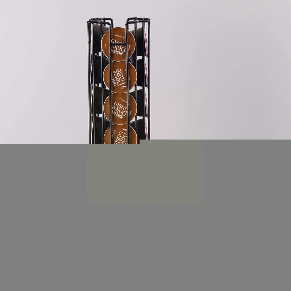 

24Cups Rotatable Coffee Pod Holder For Dolce Gusto Capsule Display Capsule Rack Steel Tower Stand Storage Shelves 2020 L4H8
