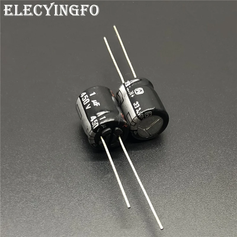 

10 шт/100 шт 1 мкФ 450V1uf из линейки EC 10x12.5mm высокое качество 450V1uF Алюминий электролитический конденсатор с алюминиевой крышкой