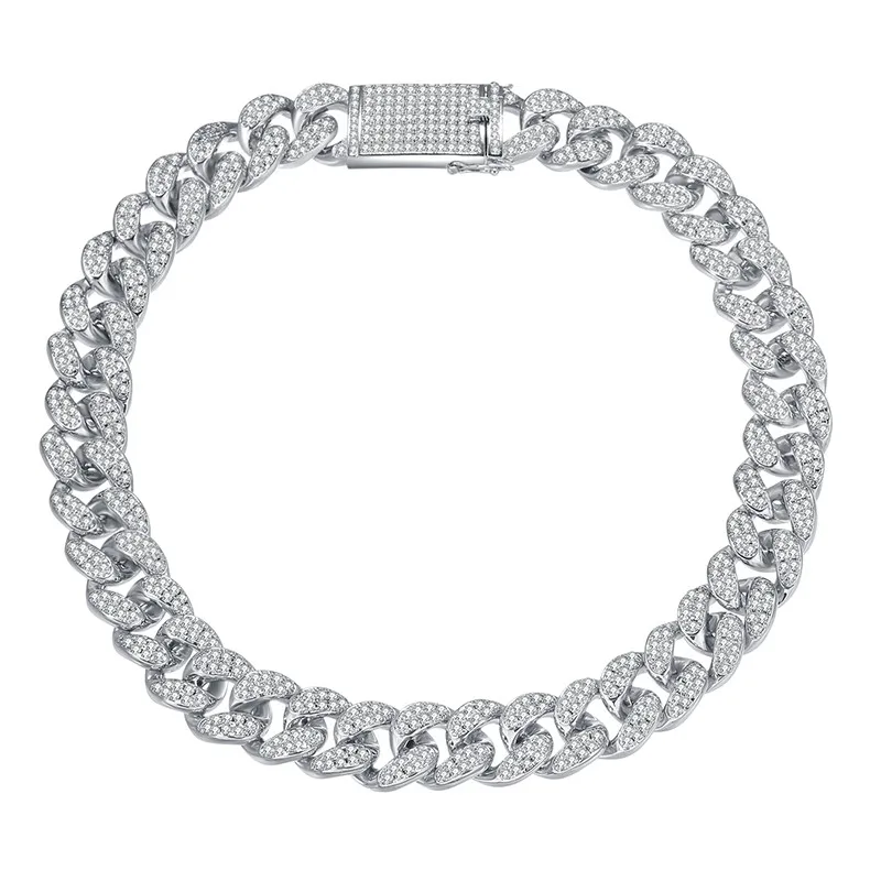 

Iced Out Necklaces Rhinestones 10MM 18MM Gold Silver Gold Chain Cuban Chain CZ Luxury Necklaces For Men Hip Hop Jewelry Gift