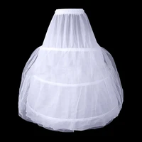 white 3 hoops long petticoat crinoline woman wedding bridal petticoat for prom party dresses underskirt