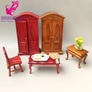 1:12 Кукольный дом Красного Цвета Резной мини шкаф мебель шкаф 112 Ob11 Bjd Кукольный дом аксессуары