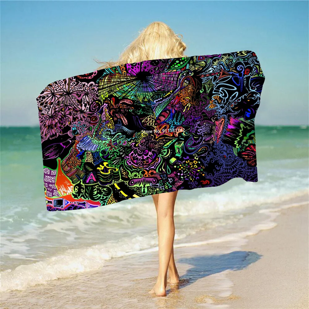 Стильное банное полотенце красочного дизайна 3D цифровая печать прямоугольное