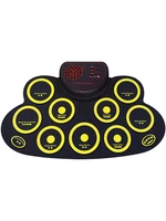 silicone electronic drum set portable roll up practice pad electric drum set with speaker pedals for kids beginner birthday gift
