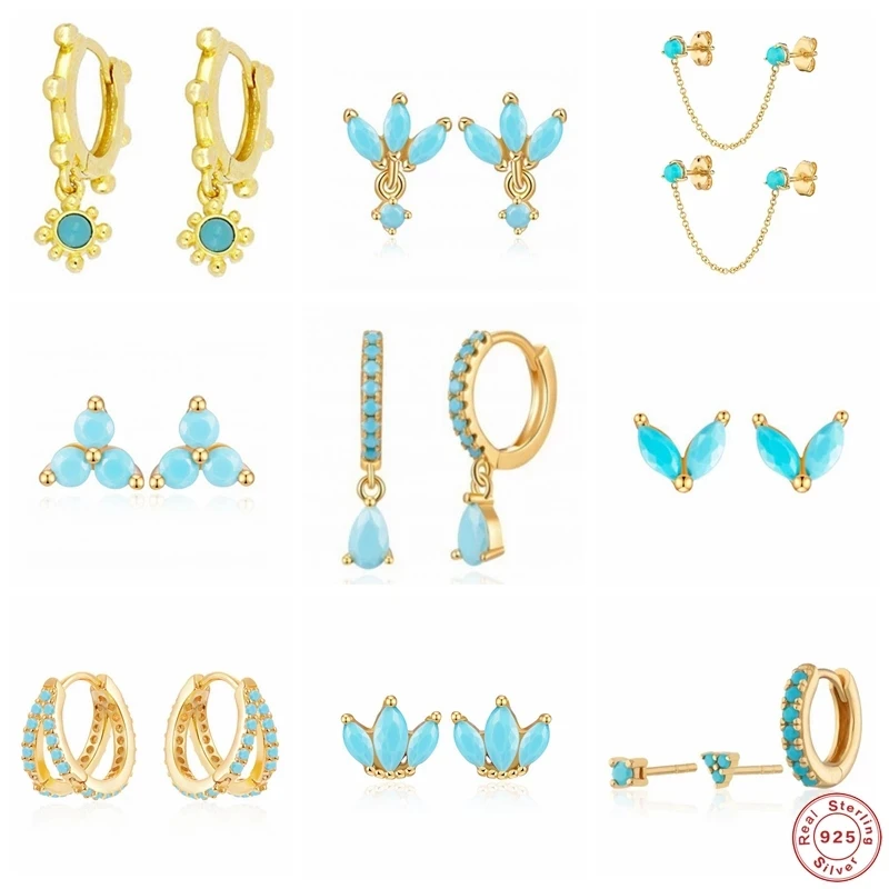 

Серьги-гвоздики из стерлингового серебра 925 пробы с кубическим цирконием женские