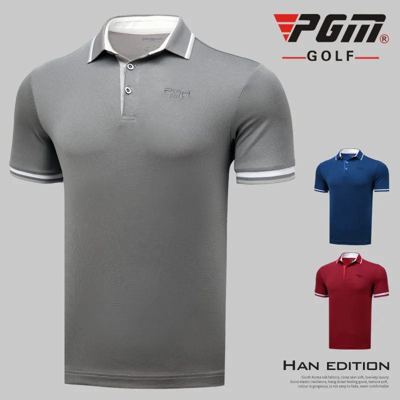 PGM Golf Мужская футболка с коротким рукавом летняя дышащая спортивная рубашка поло