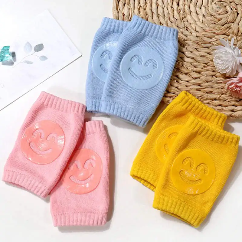 Balleenshiny-rodilleras protectoras antideslizantes para ni&ntilde;os y beb&eacute;s, accesorios para beb&eacute;s, protectores de rodillas con sonrisa, rodillera de seguridad, calentador de piernas, 3 pares-3