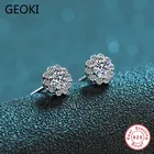 Серьги Geoki 925 пробы серебряные с бриллиантами 0,3 ct VVS1