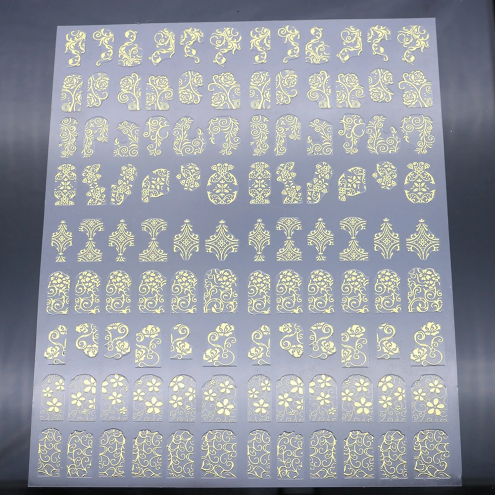 

108PCS 3D Stickers For Nails Foil Flower Slider Design For Nail Sliders Nails Stickers Manicure Gold Slider For Nails