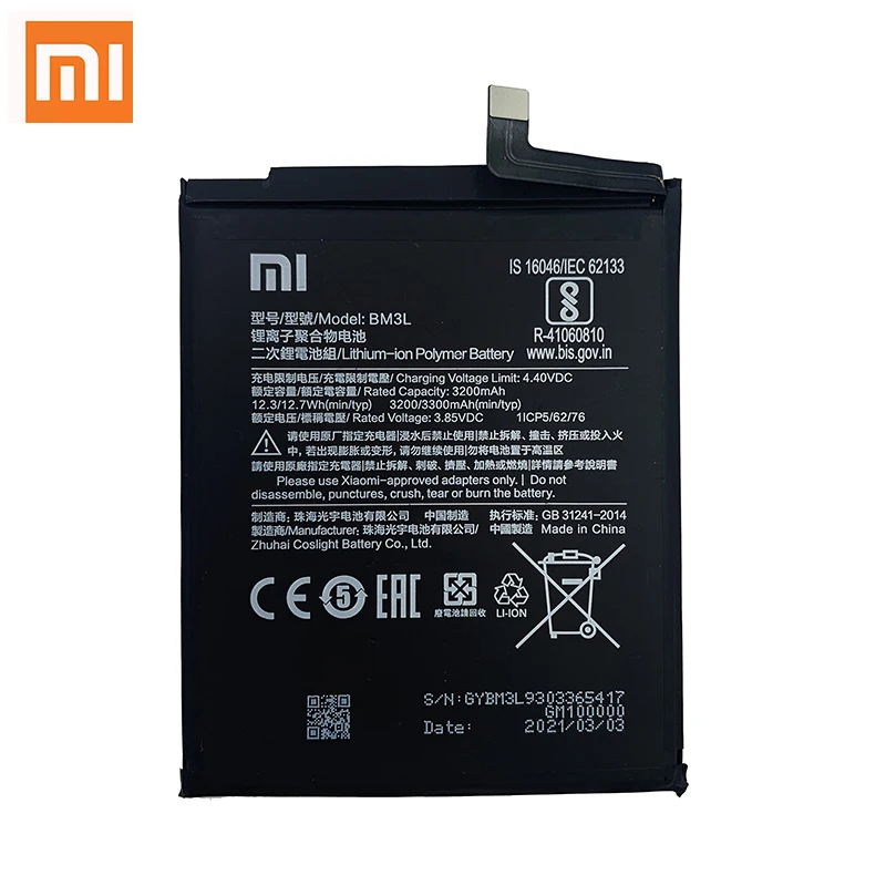 xiao mi 100 original replacement battery for xiaomi 9 mi9 m9 mi 9 xiaomi9 bm3l genuine phone 3300mah replacement batteria free global shipping
