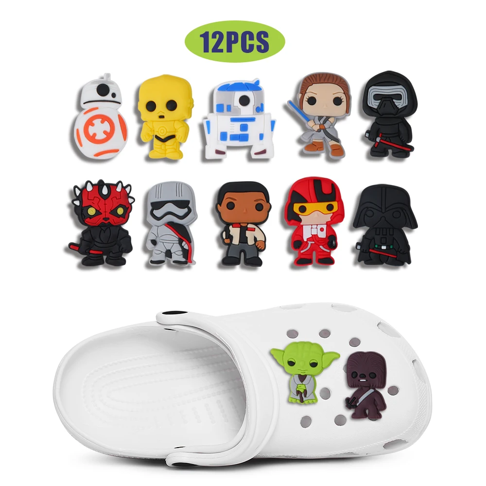 

Hot Sale 12pcs shoe decoration/croc shoe charms/shoe accessories for clogs kids school gift fit wristband croc jibz