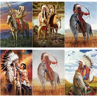 new 5d diy diamond painting scenery cross stitch full square round drill indians diamond embroidery craft home decor manual gift